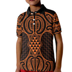 Karaka Maori Ta Moko Poutama Art Kid Polo Shirt