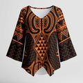 Karaka Maori Ta Moko Poutama Art Kimono Sleeve Blouse - Aussie Hoodie