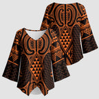 Karaka Maori Ta Moko Poutama Art Kimono Sleeve Blouse - Aussie Hoodie