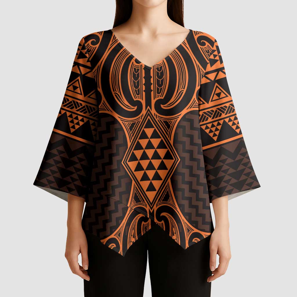 Karaka Maori Ta Moko Poutama Art Kimono Sleeve Blouse - Aussie Hoodie