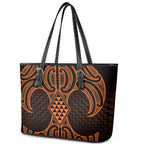 Karaka Maori Ta Moko Poutama Art Leather Tote Bag