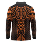 Karaka Maori Ta Moko Poutama Art Long Sleeve Polo Shirt