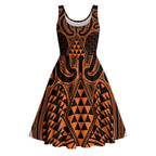 Karaka Maori Ta Moko Poutama Art Midi Dress - Aussie Hoodie