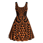 Karaka Maori Ta Moko Poutama Art Midi Dress - Aussie Hoodie