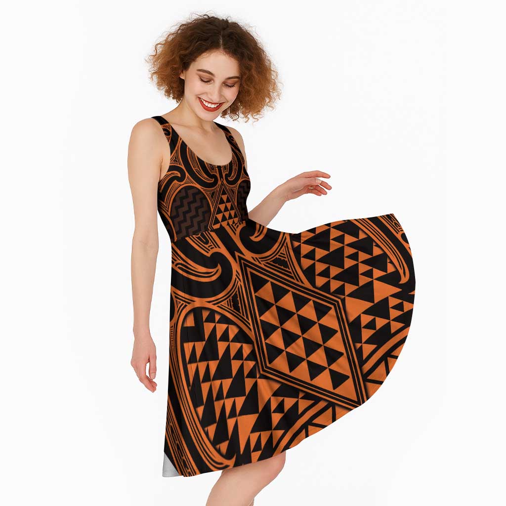 Karaka Maori Ta Moko Poutama Art Midi Dress - Aussie Hoodie