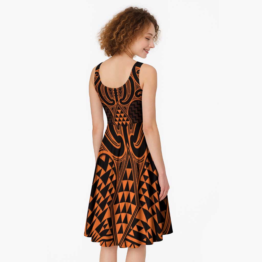 Karaka Maori Ta Moko Poutama Art Midi Dress - Aussie Hoodie
