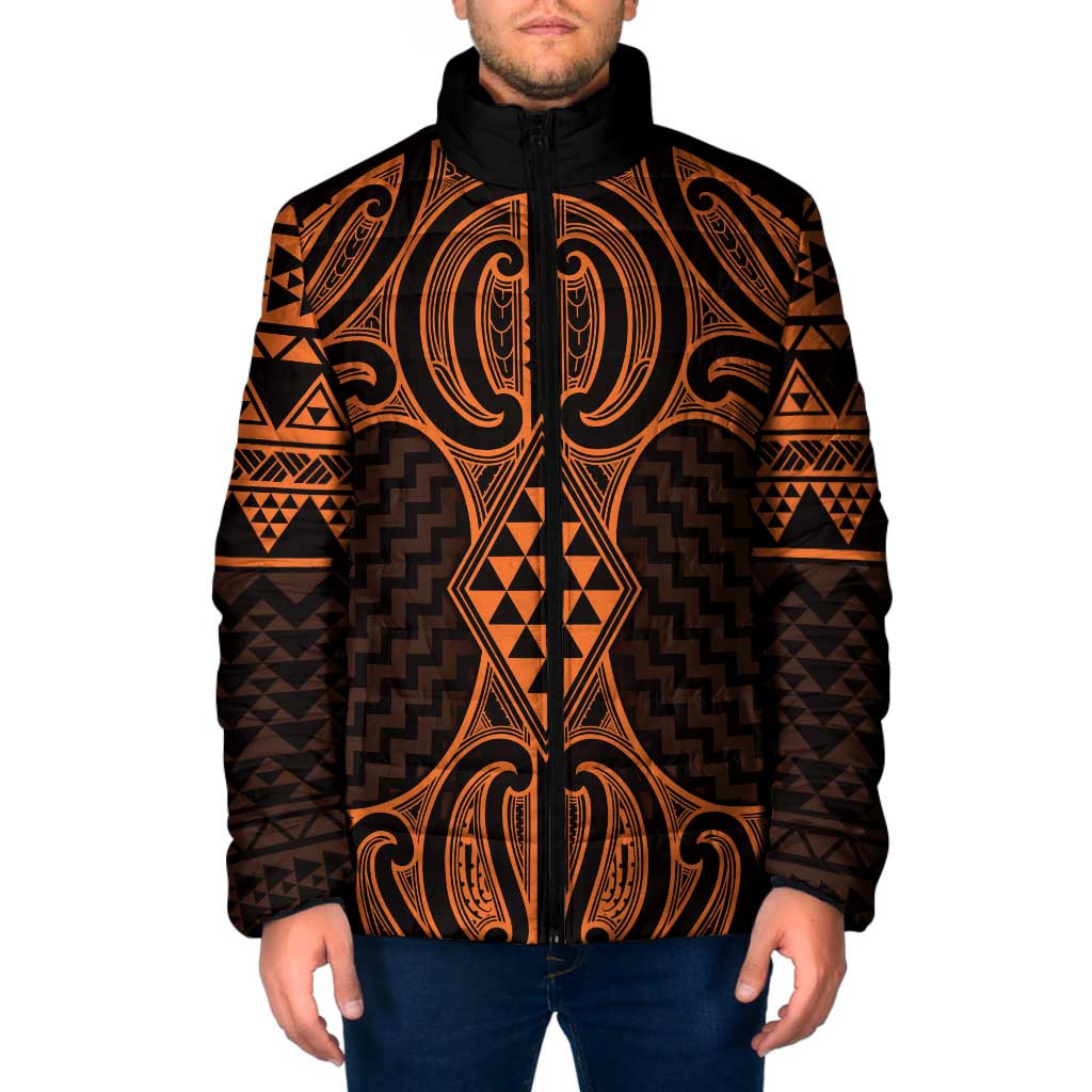 Karaka Maori Ta Moko Poutama Art Padded Jacket - Aussie Hoodie