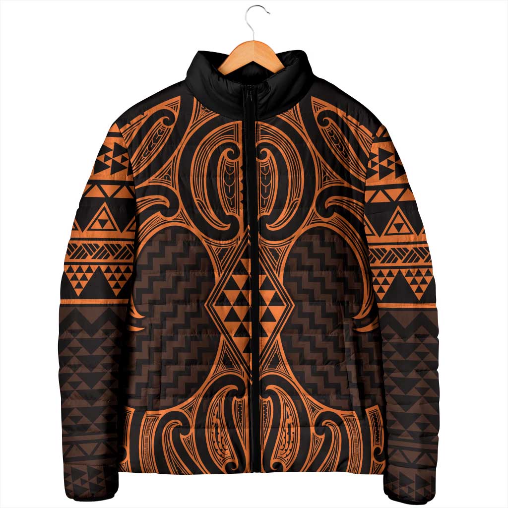 Karaka Maori Ta Moko Poutama Art Padded Jacket - Aussie Hoodie