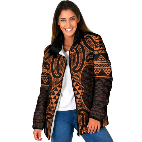 Karaka Maori Ta Moko Poutama Art Padded Jacket - Aussie Hoodie