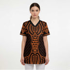 Karaka Maori Ta Moko Poutama Art Scrub Top - Aussie Hoodie