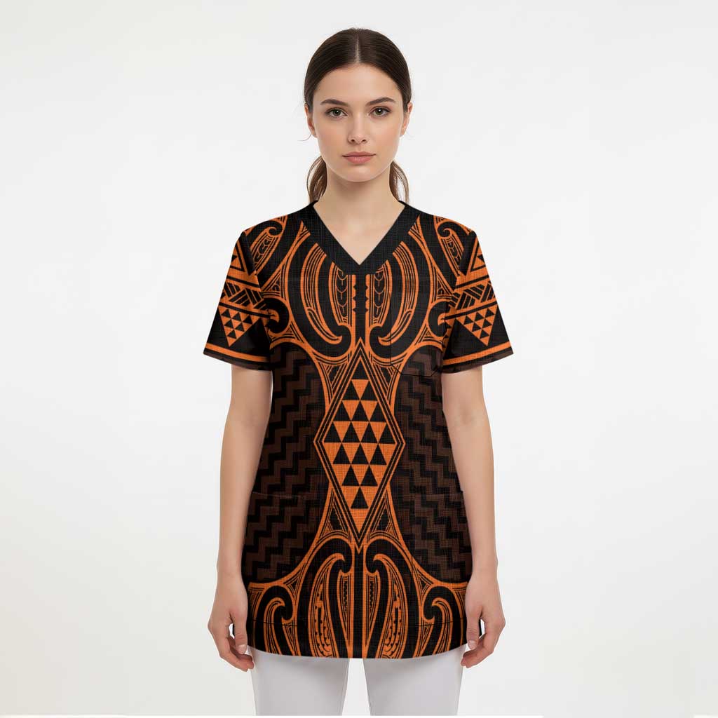 Karaka Maori Ta Moko Poutama Art Scrub Top - Aussie Hoodie