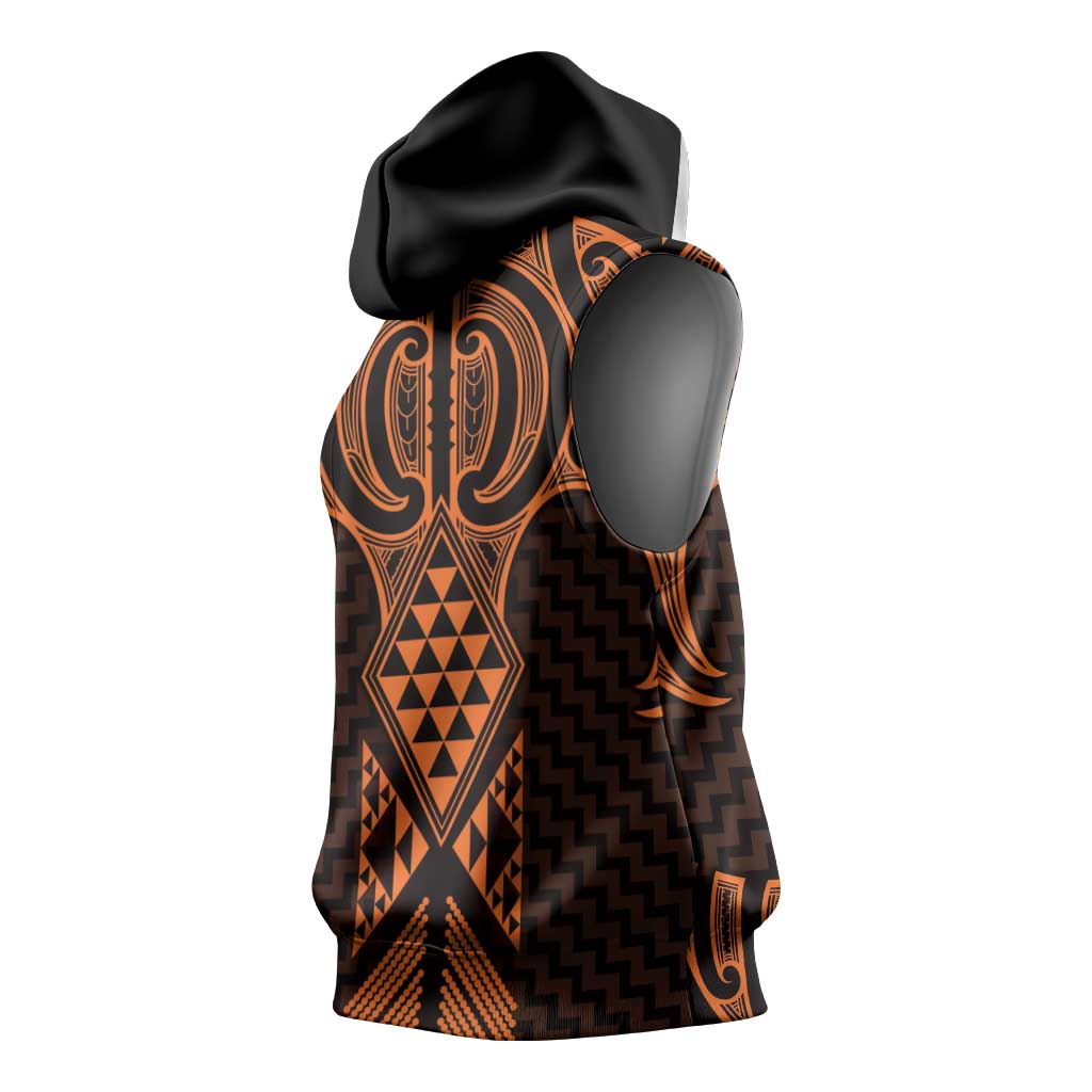 Karaka Maori Ta Moko Poutama Art Sleeveless Hoodie - Aussie Hoodie