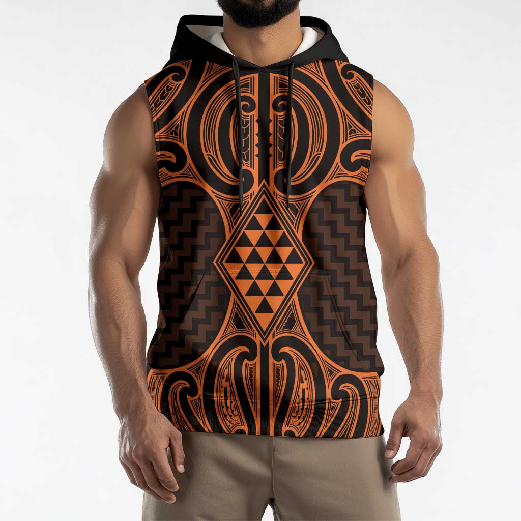 Karaka Maori Ta Moko Poutama Art Sleeveless Hoodie - Aussie Hoodie
