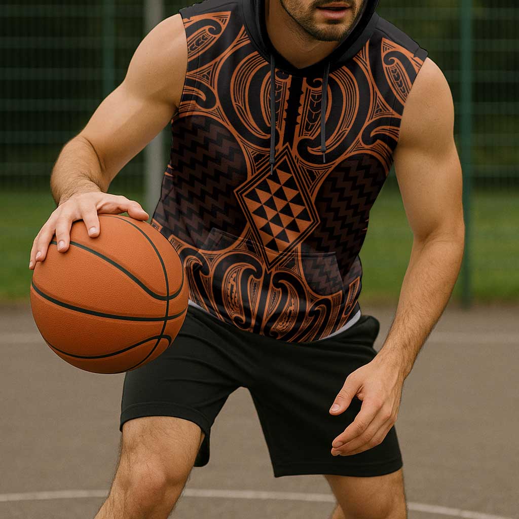 Karaka Maori Ta Moko Poutama Art Sleeveless Hoodie - Aussie Hoodie