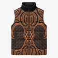 Karaka Maori Ta Moko Poutama Art Sleeveless Puffer Jacket - Aussie Hoodie