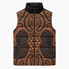 Karaka Maori Ta Moko Poutama Art Sleeveless Puffer Jacket - Aussie Hoodie