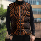 Karaka Maori Ta Moko Poutama Art Sleeveless Puffer Jacket - Aussie Hoodie