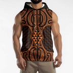 Karaka Maori Ta Moko Poutama Art Sleeveless Zip Hoodie LT9