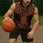Karaka Maori Ta Moko Poutama Art Sleeveless Zip Hoodie LT9