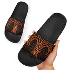 Karaka Maori Ta Moko Poutama Art Slide Sandals - Aussie Hoodie