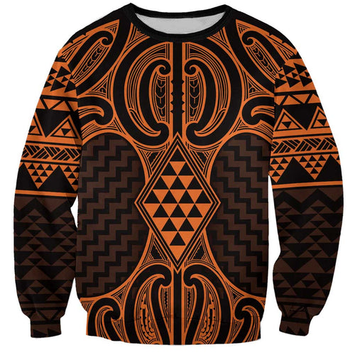 Karaka Maori Ta Moko Poutama Art Sweatshirt