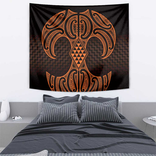 Karaka Maori Ta Moko Poutama Art Tapestry