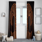Karaka Maori Ta Moko Poutama Art Window Curtain