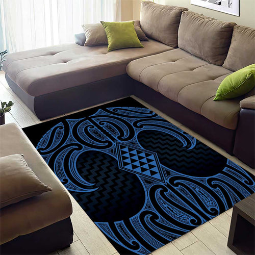 Kikorangi Maori Ta Moko Poutama Art Area Rug