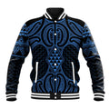 Kikorangi Maori Ta Moko Poutama Art Baseball Jacket