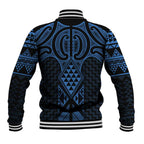 Kikorangi Maori Ta Moko Poutama Art Baseball Jacket