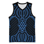 Kikorangi Maori Ta Moko Poutama Art Basketball Jersey - Aussie Hoodie