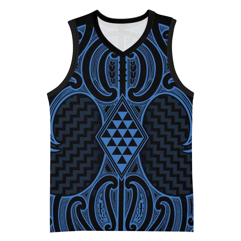 Kikorangi Maori Ta Moko Poutama Art Basketball Jersey - Aussie Hoodie