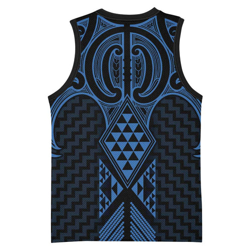Kikorangi Maori Ta Moko Poutama Art Basketball Jersey - Aussie Hoodie