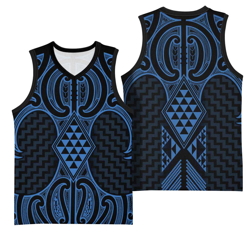 Kikorangi Maori Ta Moko Poutama Art Basketball Jersey - Aussie Hoodie