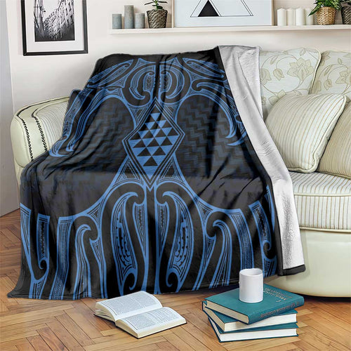 Kikorangi Maori Ta Moko Poutama Art Blanket
