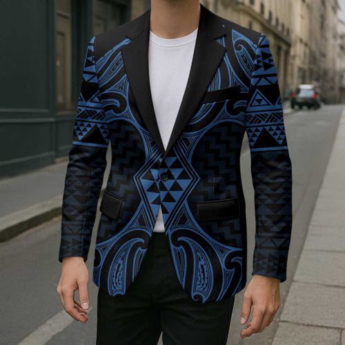 Kikorangi Maori Ta Moko Poutama Art Blazer - Aussie Hoodie