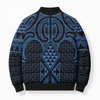 Kikorangi Maori Ta Moko Poutama Art Bomber Puffer Jacket - Aussie Hoodie
