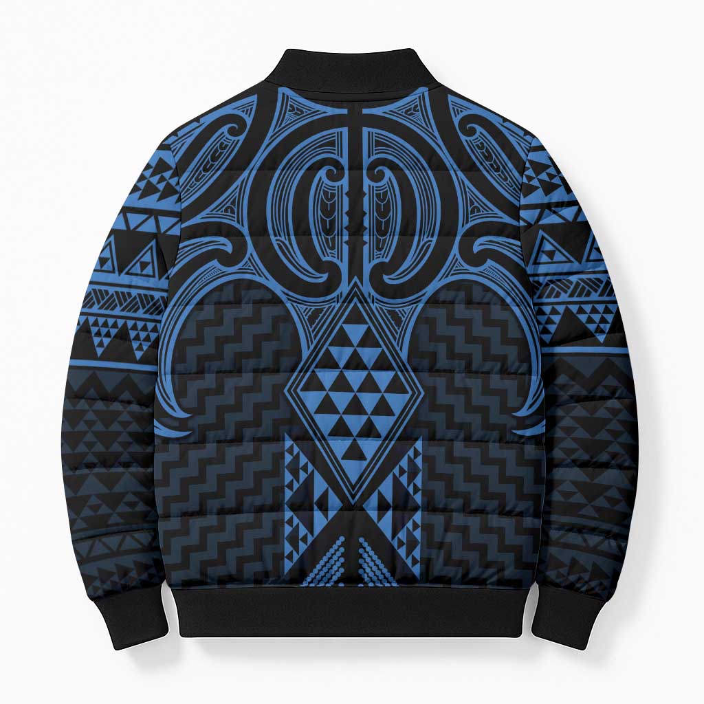 Kikorangi Maori Ta Moko Poutama Art Bomber Puffer Jacket - Aussie Hoodie