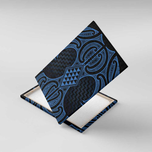 Kikorangi Maori Ta Moko Poutama Art Canvas Wall Art