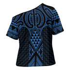 Kikorangi Maori Ta Moko Poutama Art Cross Shoulder Shirt - Aussie Hoodie