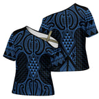 Kikorangi Maori Ta Moko Poutama Art Cross Shoulder Shirt - Aussie Hoodie