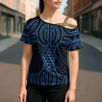 Kikorangi Maori Ta Moko Poutama Art Cross Shoulder Shirt - Aussie Hoodie
