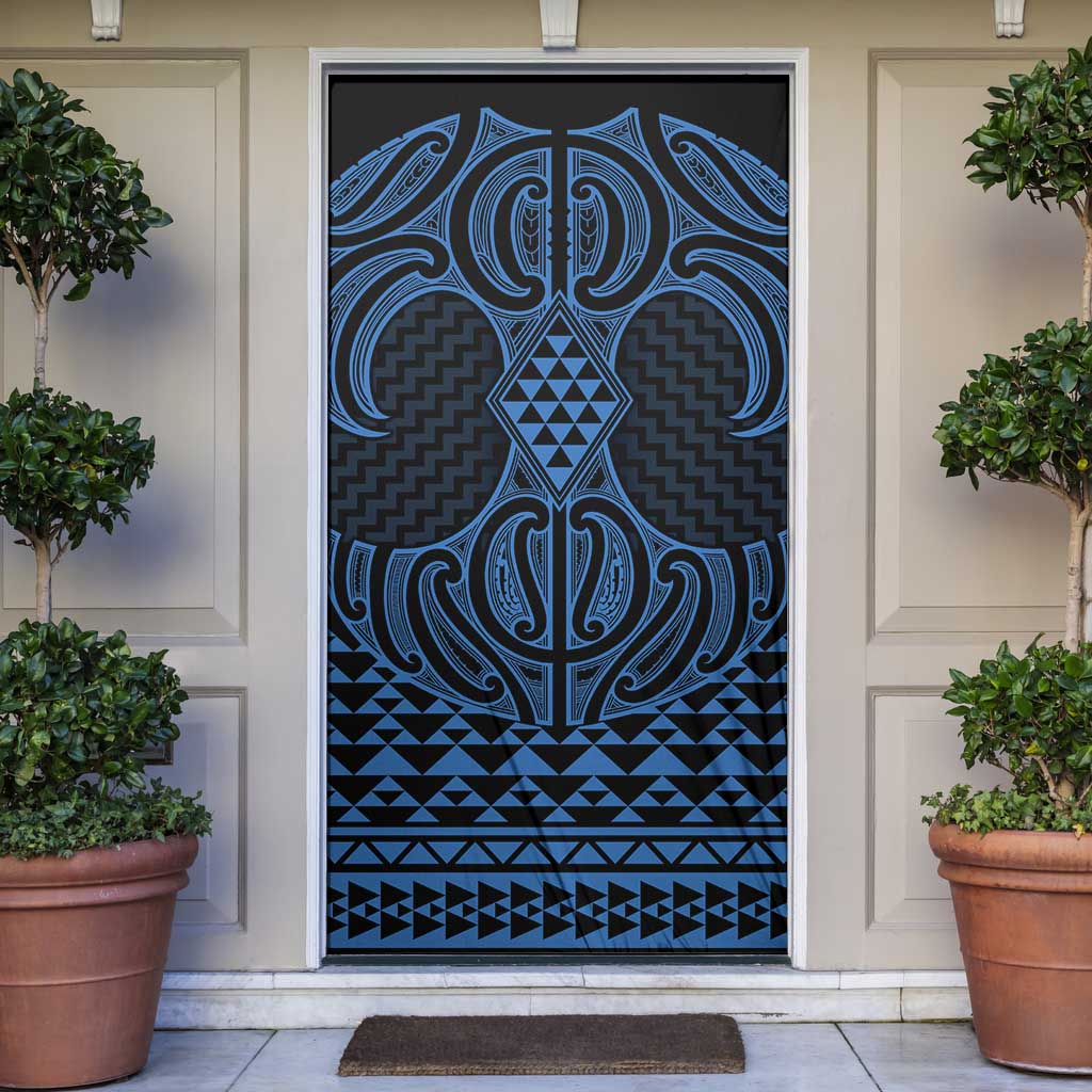 Kikorangi Maori Ta Moko Poutama Art Door Cover - Aussie Hoodie