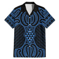 Kikorangi Maori Ta Moko Poutama Art Family Matching Mermaid Dress and Hawaiian Shirt