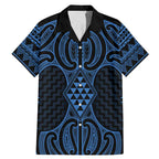 Kikorangi Maori Ta Moko Poutama Art Family Matching Mermaid Dress and Hawaiian Shirt