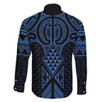 Kikorangi Maori Ta Moko Poutama Art Family Matching Summer Maxi Dress and Hawaiian Shirt