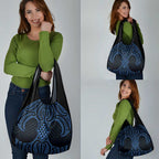 Kikorangi Maori Ta Moko Poutama Art Grocery Bag