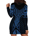 Kikorangi Maori Ta Moko Poutama Art Hoodie Dress