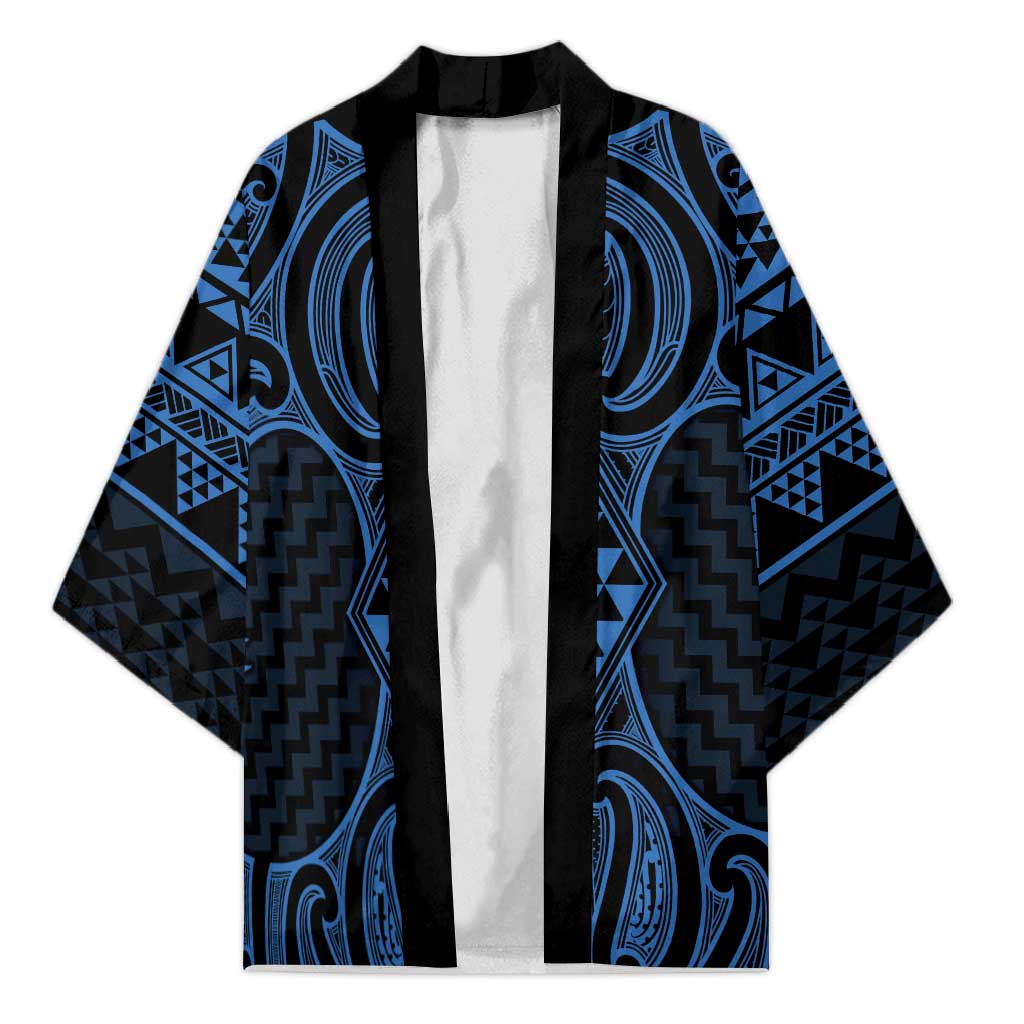 Kikorangi Maori Ta Moko Poutama Art Kimono - Aussie Hoodie