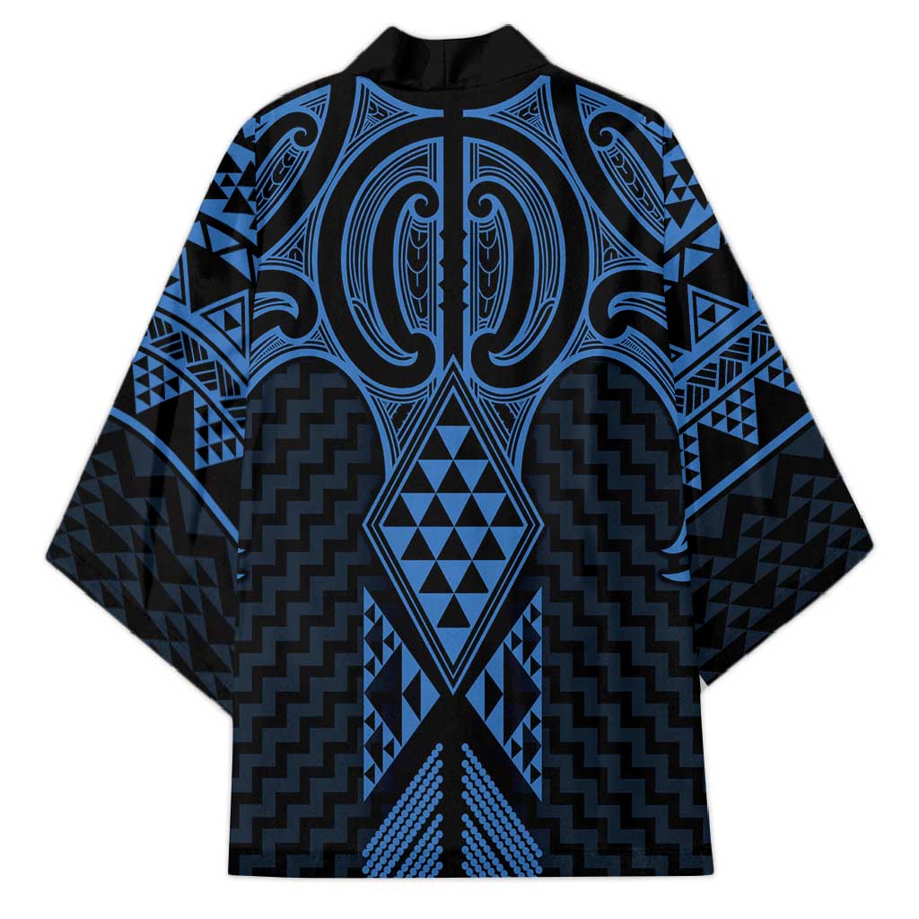 Kikorangi Maori Ta Moko Poutama Art Kimono - Aussie Hoodie